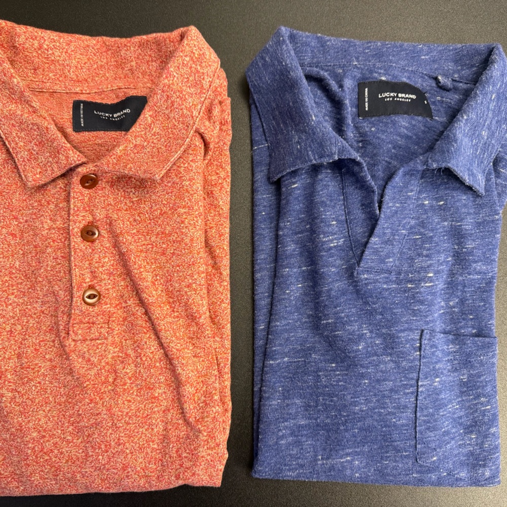 Lucky Brand Bundle Red and Blue Polo Shirts
